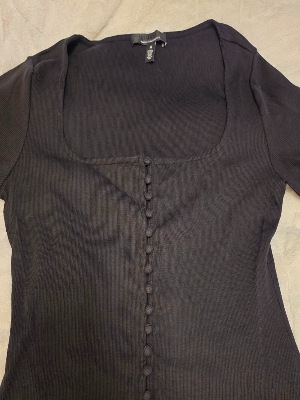 White House Black Market Button Detail Top